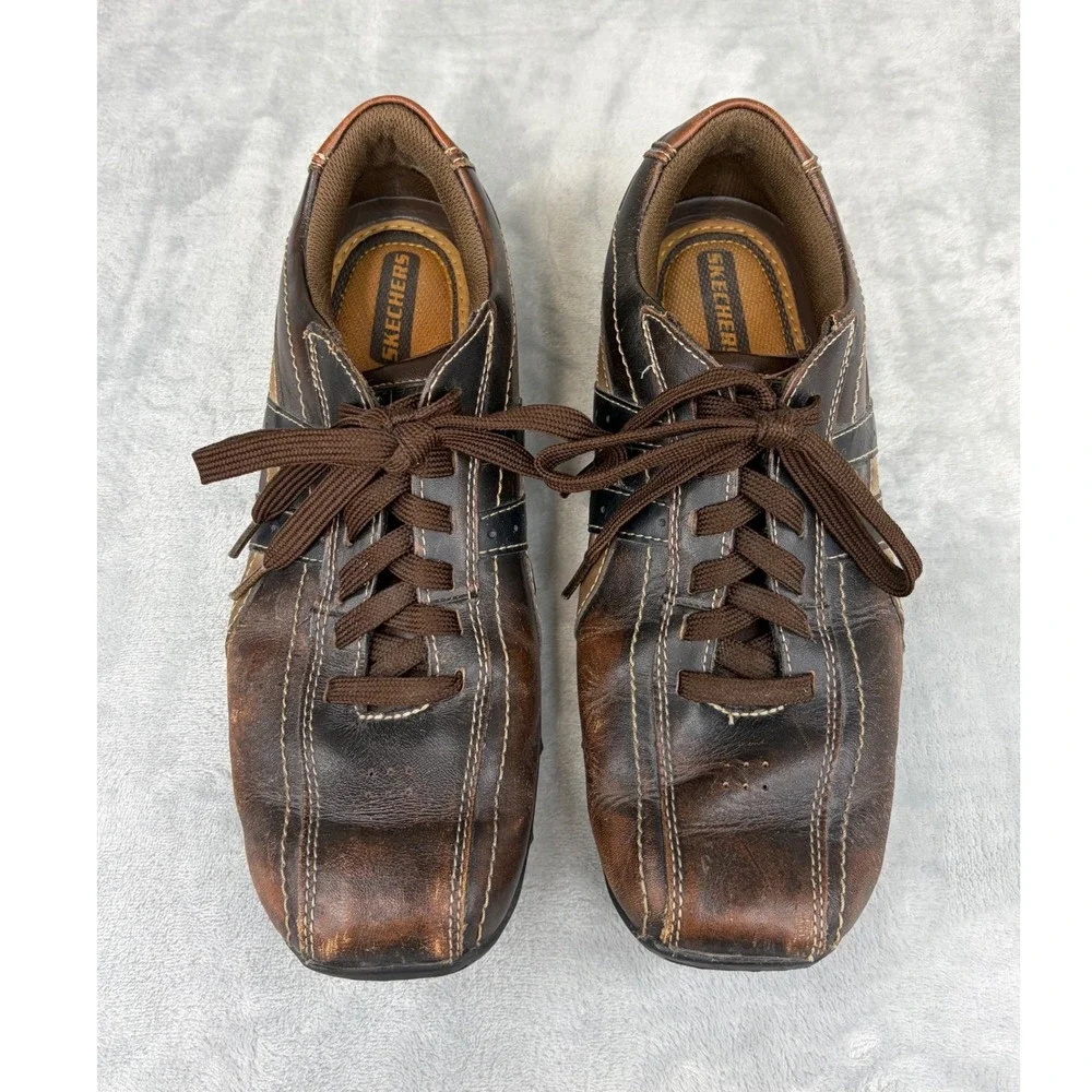 Skechers Mens Diameter Murilo  Sneakers Shoes Y2K 10.5 Brown Leather Comfort
